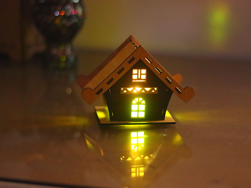 Laser Cut Christmas Decoration LED Night Light Tealight House Design