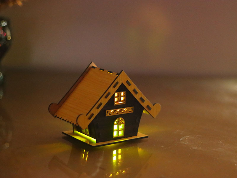 Laser Cut Christmas Decoration LED Night Light Tealight House Design