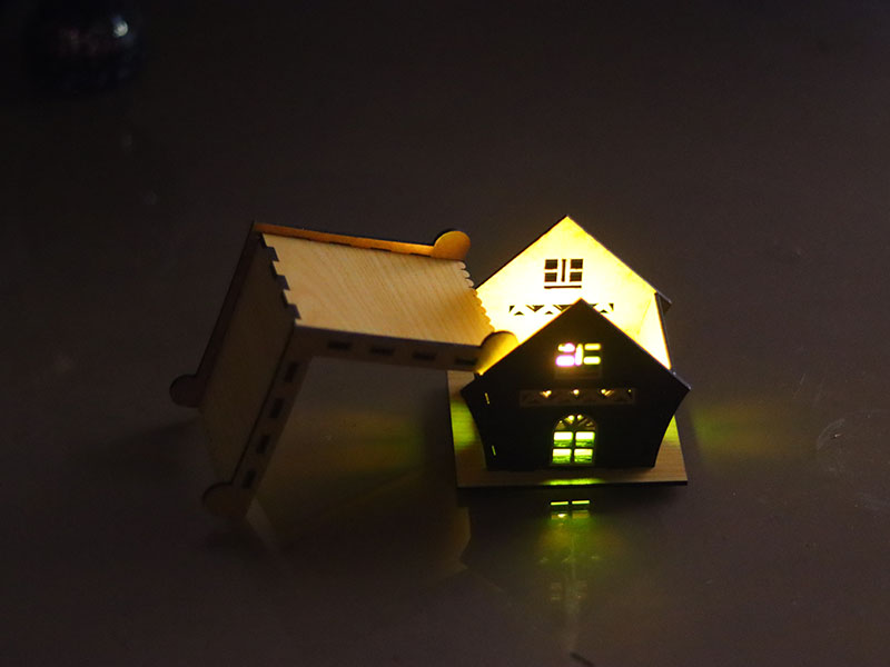 Laser Cut Christmas Decoration LED Night Light Tealight House Design