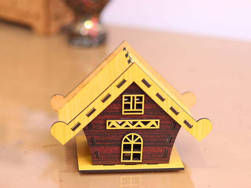 Laser Cut Christmas Decoration LED Night Light Tealight House Design