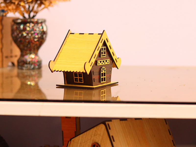 Laser Cut Christmas Decoration LED Night Light Tealight House Design