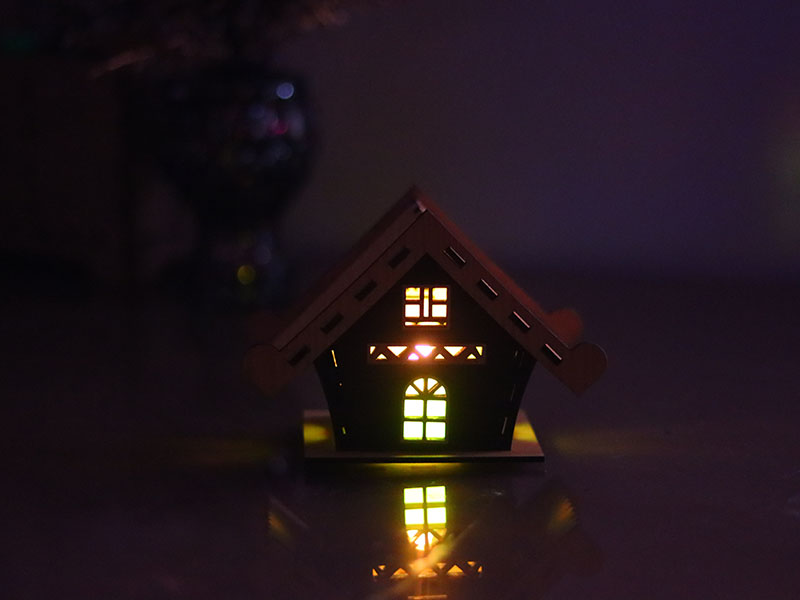 Laser Cut Christmas Decoration LED Night Light Tealight House Design