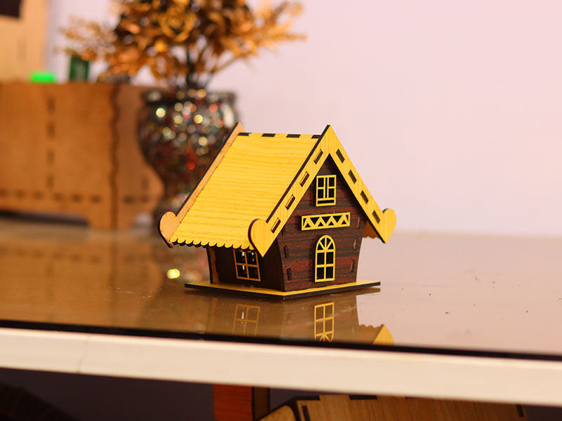Laser Cut Christmas Decoration LED Night Light Tealight House Design