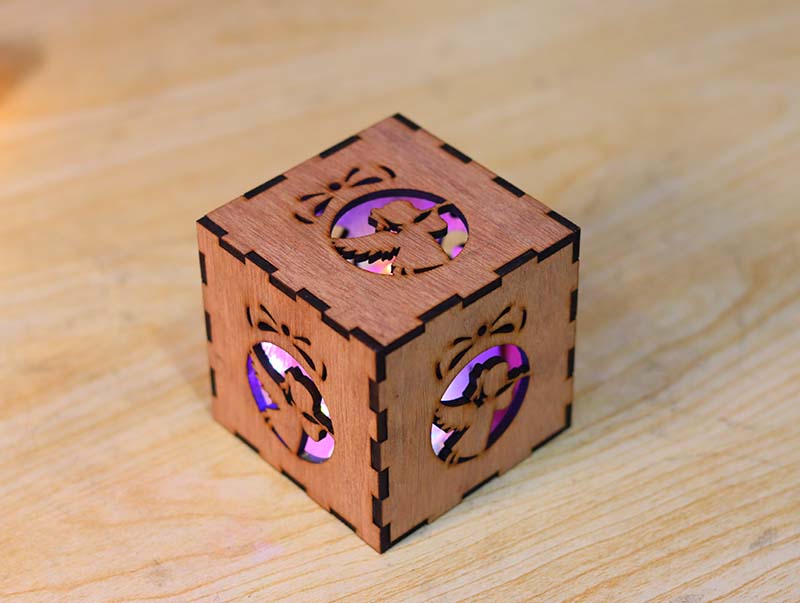 Laser Cut Angle Tealight Box for Christmas Decor Gift Idea