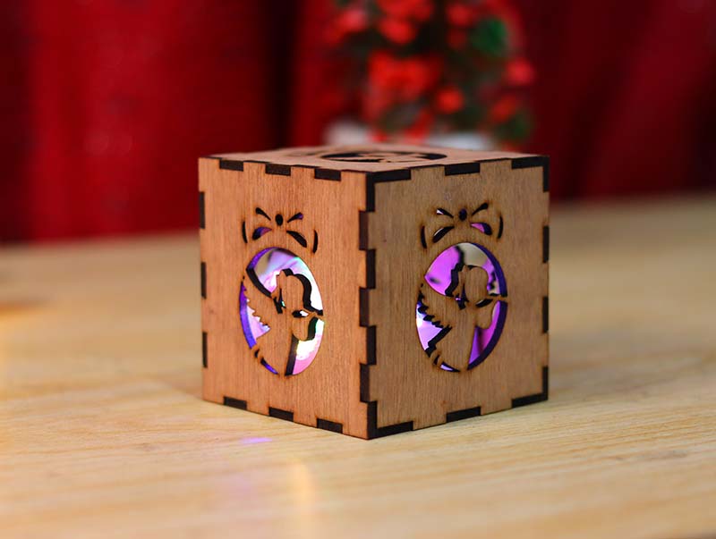 Laser Cut Angle Tealight Box for Christmas Decor Gift Idea