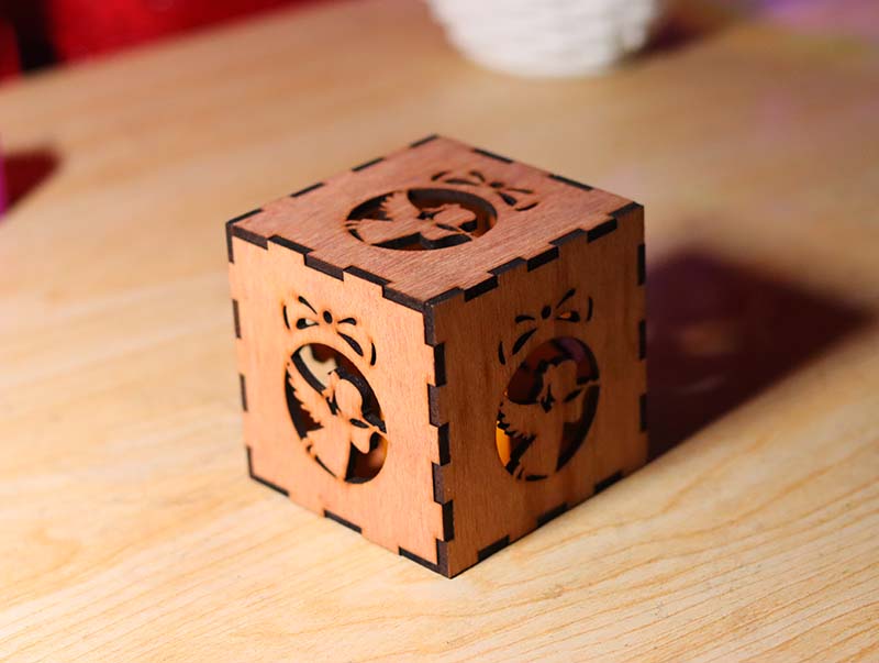 Laser Cut Angle Tealight Box for Christmas Decor Gift Idea