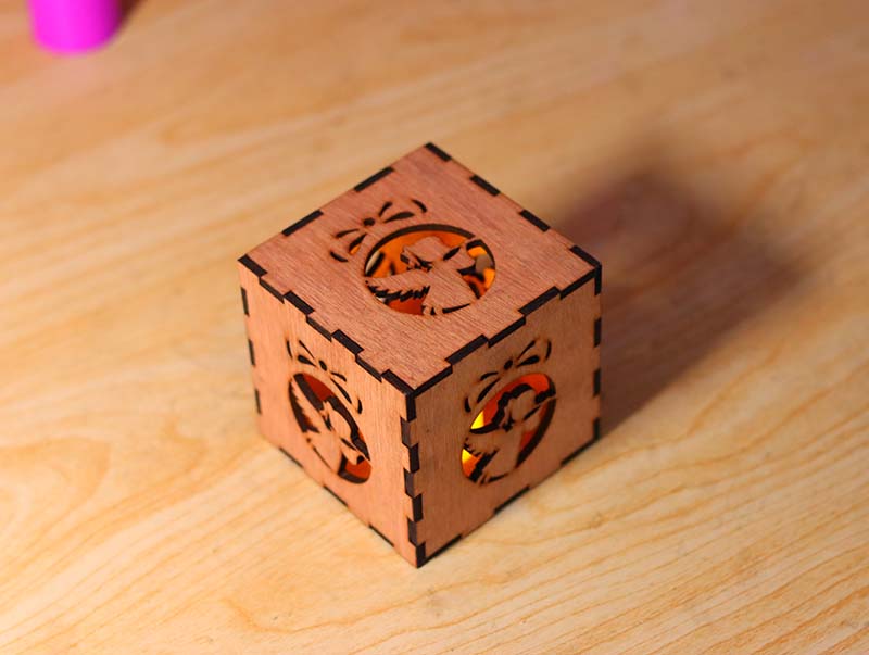 Laser Cut Angle Tealight Box for Christmas Decor Gift Idea