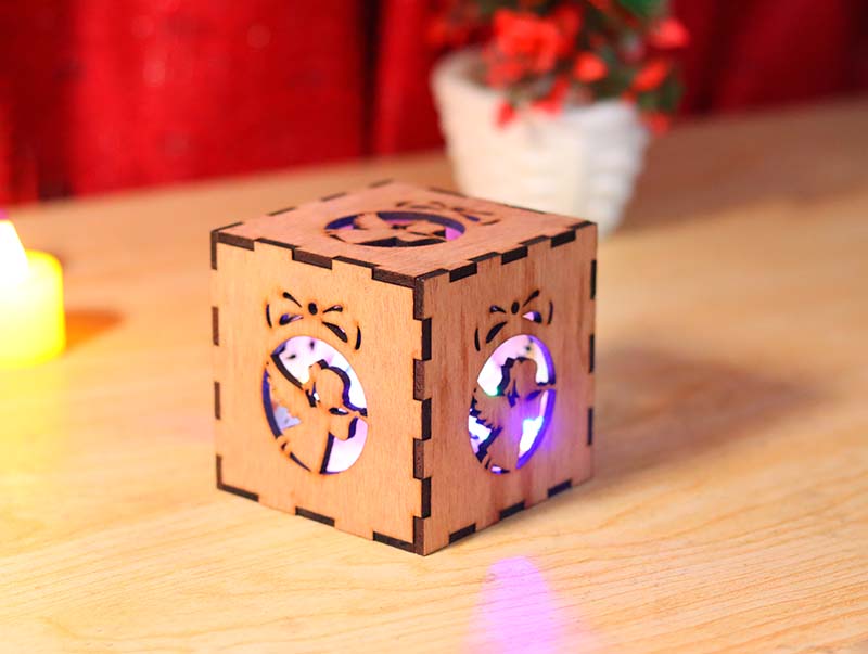 Laser Cut Angle Tealight Box for Christmas Decor Gift Idea
