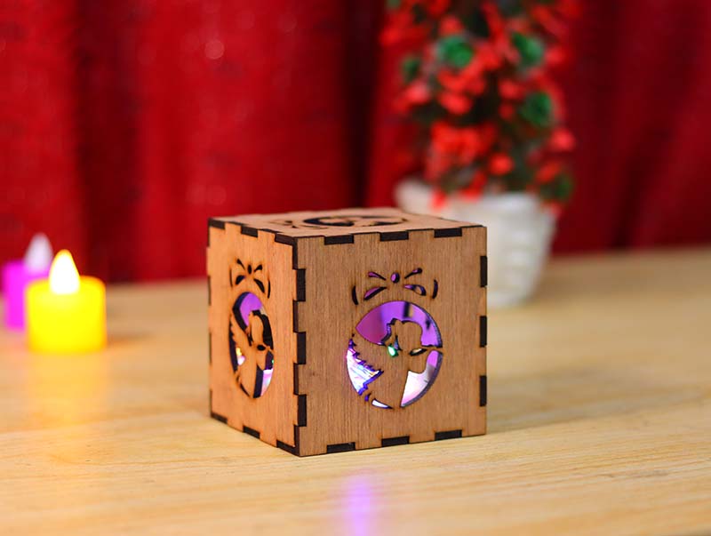 Laser Cut Angle Tealight Box for Christmas Decor Gift Idea