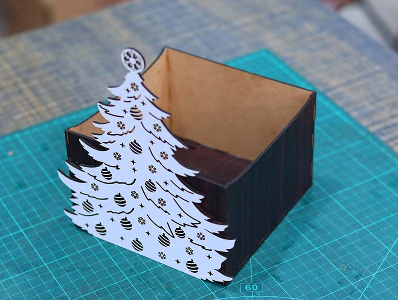 Laser Cut Christmas Tree Flower Basket Christmas Decoration