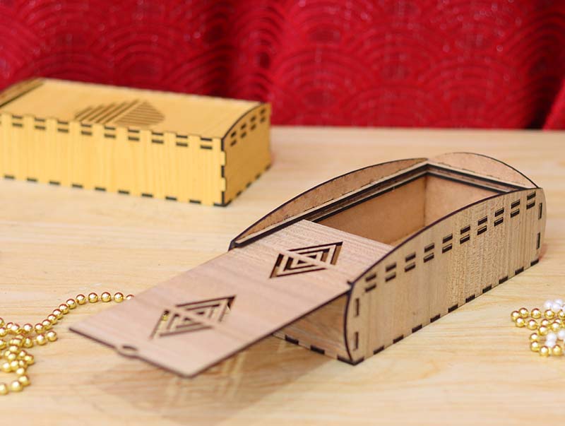 Laser Cut Wooden Sliding Gift Box Template