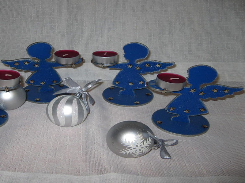 Laser Cut Angel Shaped Tealight Candle Holder for Christmas Decoration