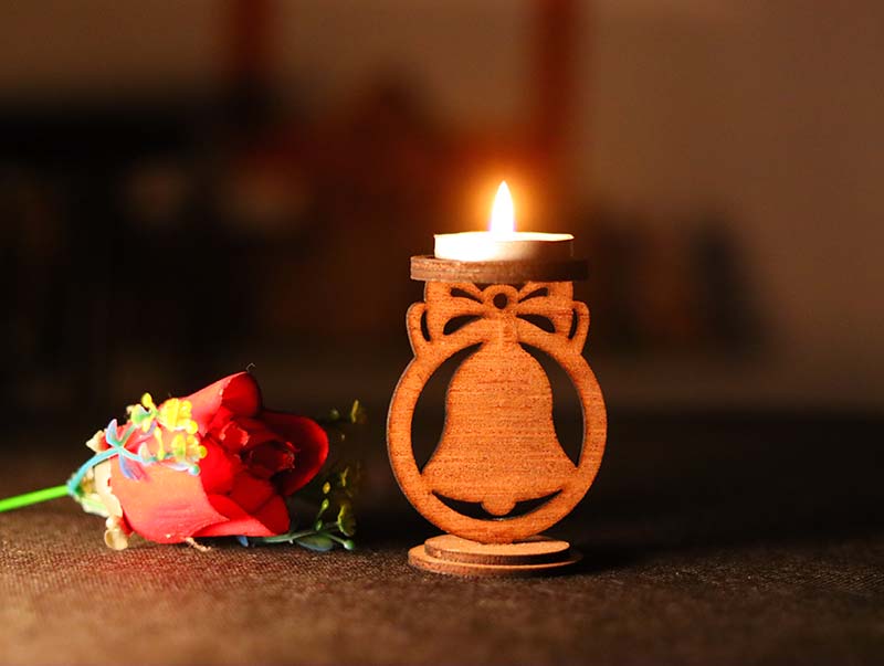 Laser Cut Christmas Bell Tealight Candle Holder