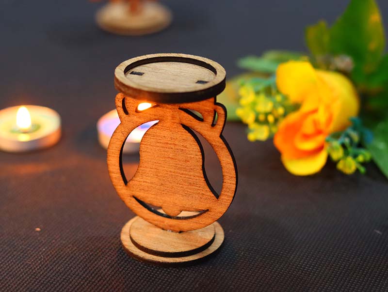 Laser Cut Christmas Bell Tealight Candle Holder