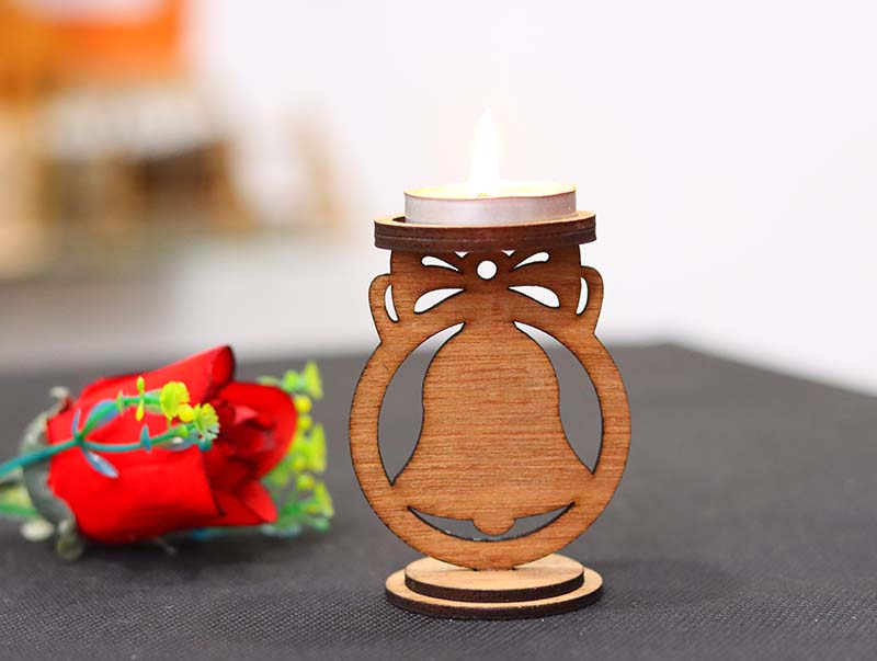 Laser Cut Christmas Bell Tealight Candle Holder