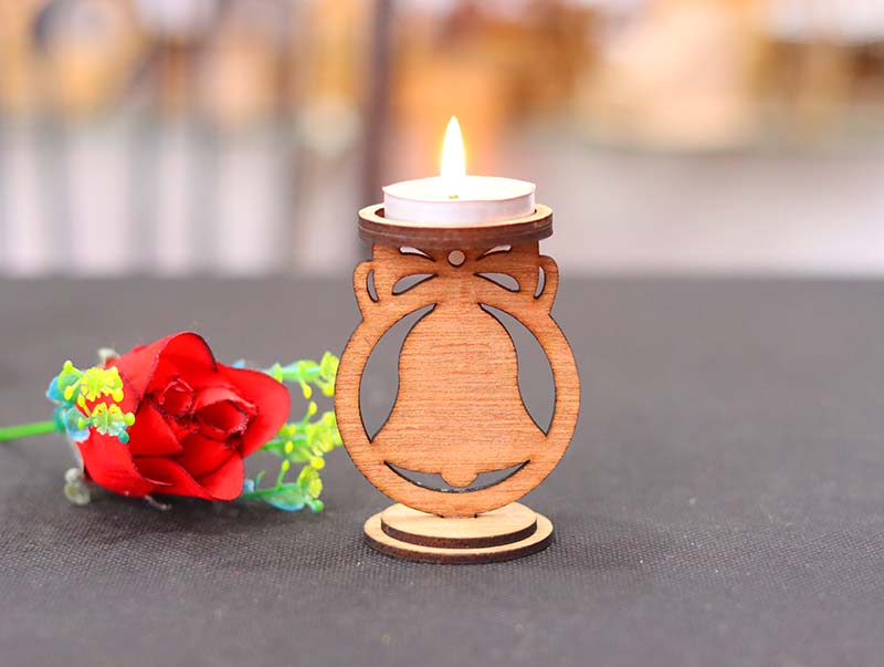 Laser Cut Christmas Bell Tealight Candle Holder