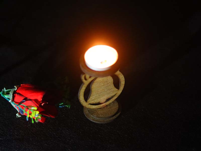 Laser Cut Christmas Bell Tealight Candle Holder