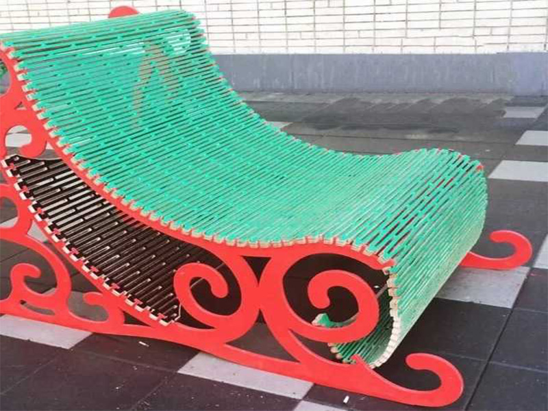 Laser Cut Christmas Santa Sleigh Chair Model for Decoration