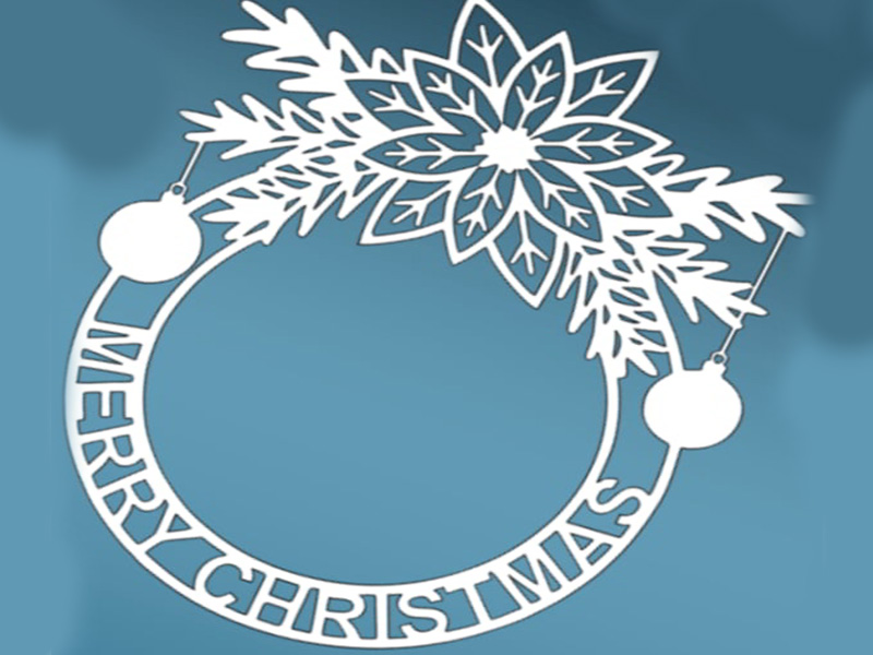 laser Cut Christmas Wreath Ornament