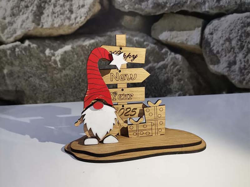 Laser Cut Christmas and Happy New Year Decoration Stand