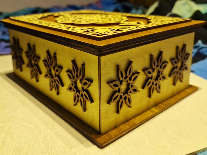 Laser Cut Decorative Jewelry and Wedding Gift Box Design