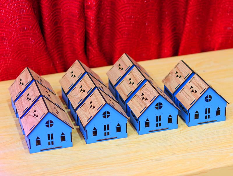 Laser Cut Christmas Tealight House Decoration