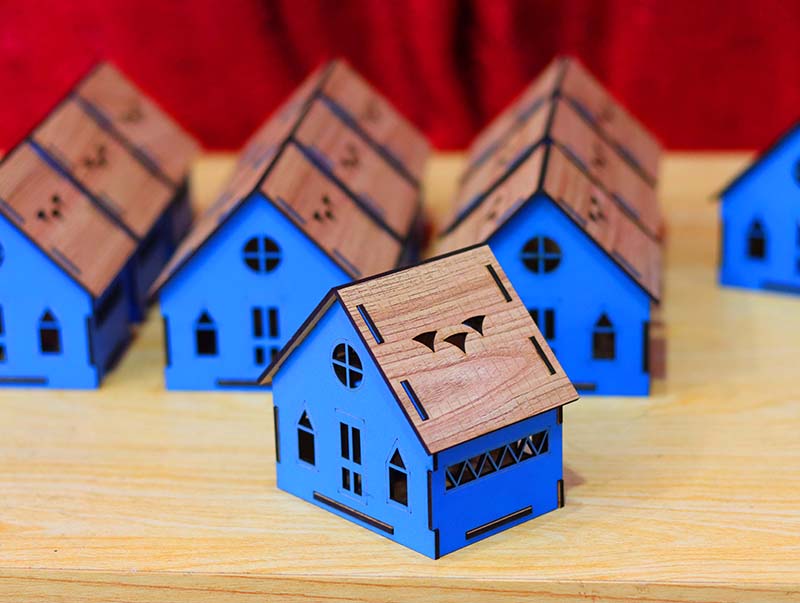 Laser Cut Christmas Tealight House Decoration