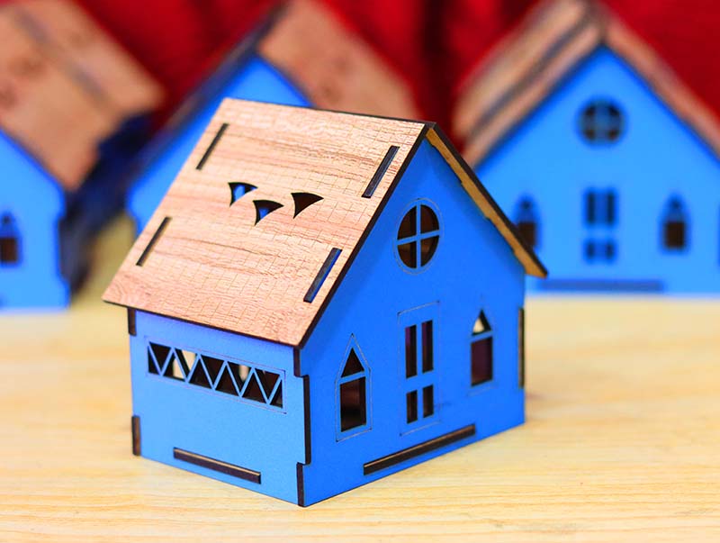 Laser Cut Christmas Tealight House Decoration