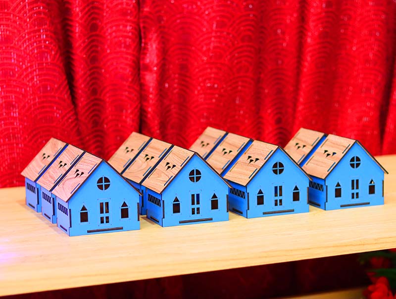 Laser Cut Christmas Tealight House Decoration