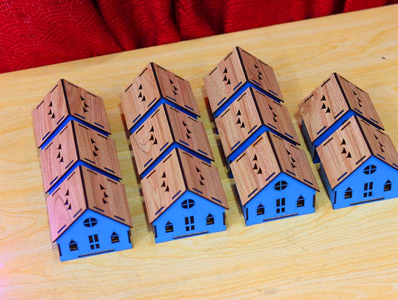 Laser Cut Christmas Tealight House Decoration