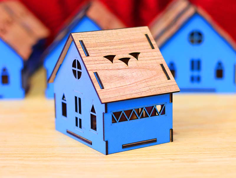 Laser Cut Christmas Tealight House Decoration