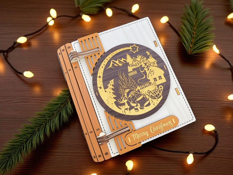 Laser Cut Personalized Christmas Advent Calendar with 24 Drawers