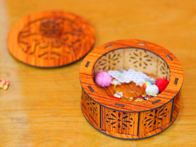 Laser Cut Round Jewelry Gift Box Christmas Gift Idea