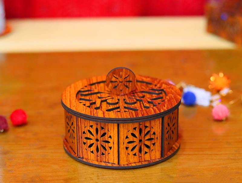 Laser Cut Round Jewelry Gift Box Christmas Gift Idea
