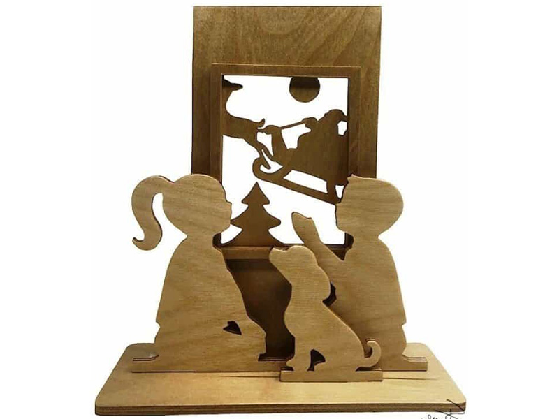 Laser Cut Santa in the Window Christmas Decoration Template