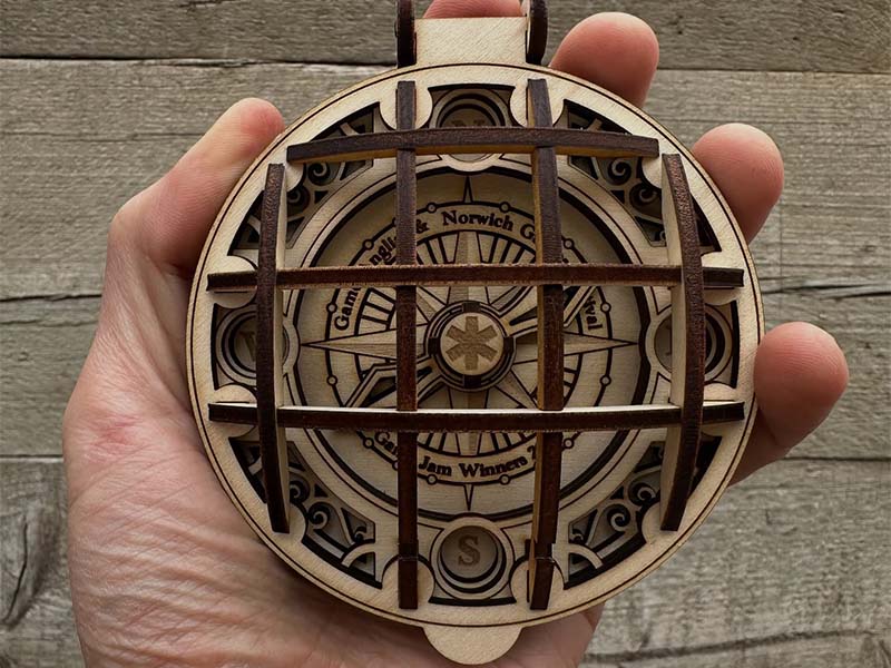 Laser Cut Christmas Santa Compass 3D Puzzle Model Kit