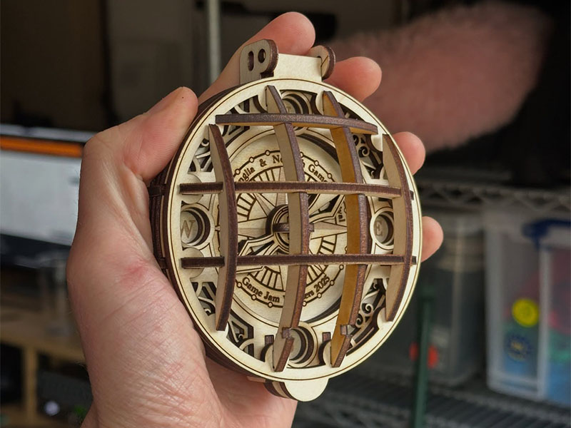 Laser Cut Christmas Santa Compass 3D Puzzle Model Kit