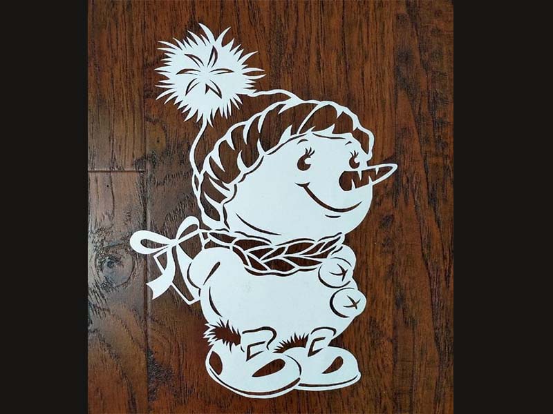 Laser Cut Snowman Stencil for Christmas Decorative Idea