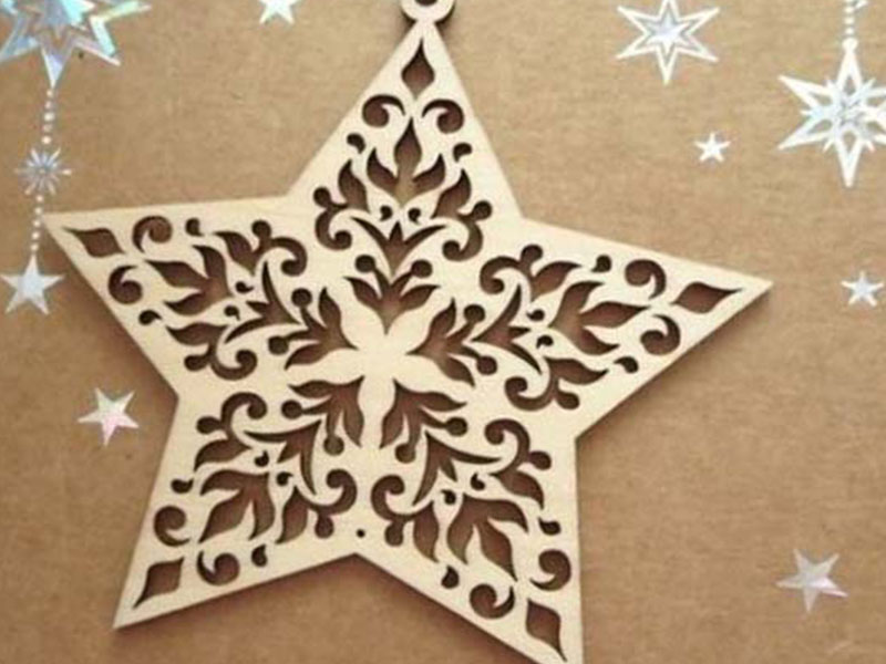 Laser Cut Christmas Star Pendant Ornament for Decor