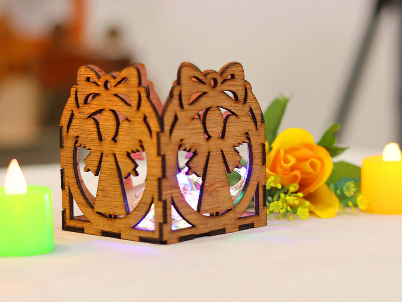 Laser Cut Angel Tea Light Candle Holder Box for Christmas Decor