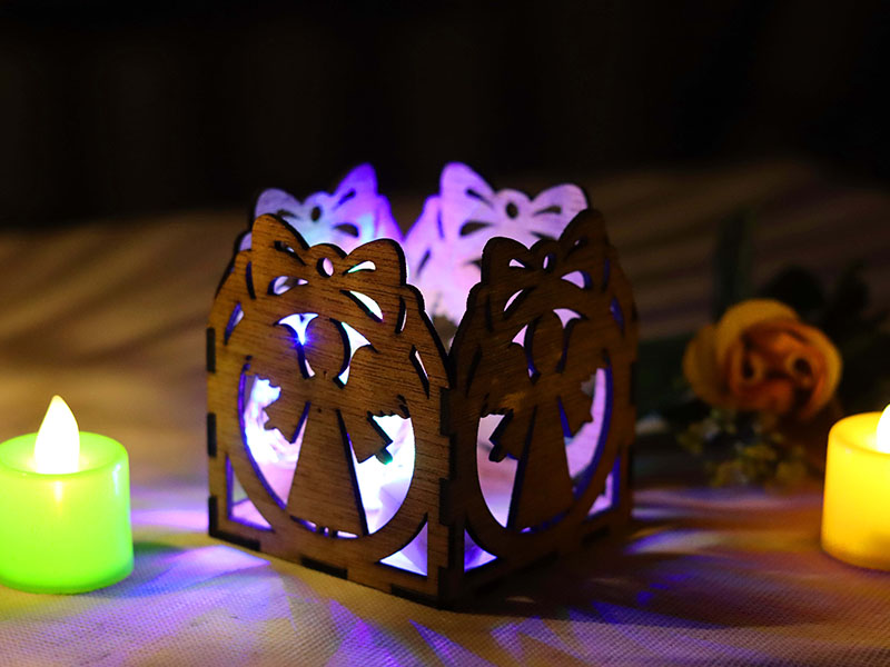 Laser Cut Angel Tea Light Candle Holder Box for Christmas Decor