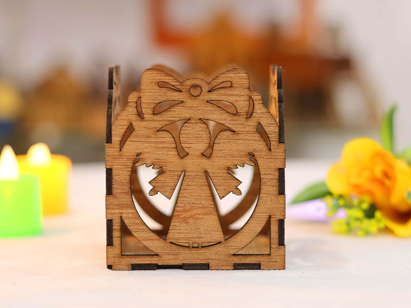 Laser Cut Angel Tea Light Candle Holder Box for Christmas Decor