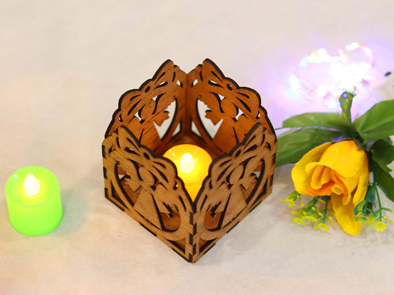 Laser Cut Angel Tea Light Candle Holder Box for Christmas Decor