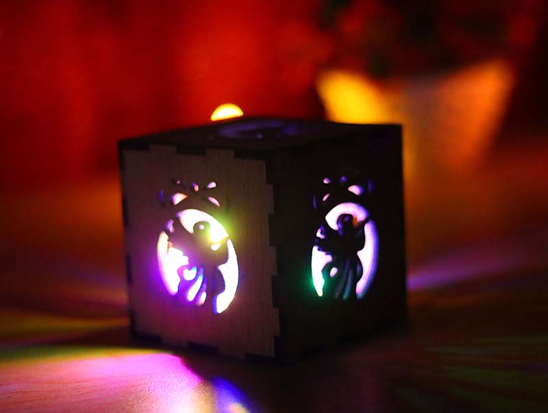Laser Cut Angel Small Tealight Candle Holder Box for Christmas Decoration