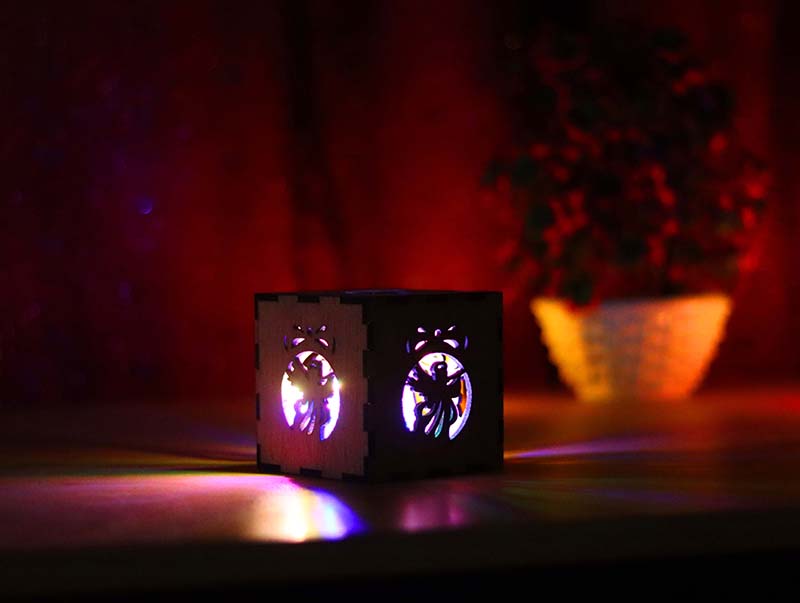 Laser Cut Angel Small Tealight Candle Holder Box for Christmas Decoration
