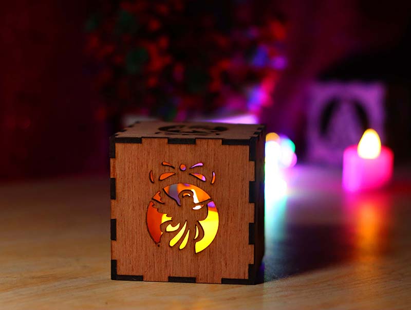 Laser Cut Angel Small Tealight Candle Holder Box for Christmas Decoration