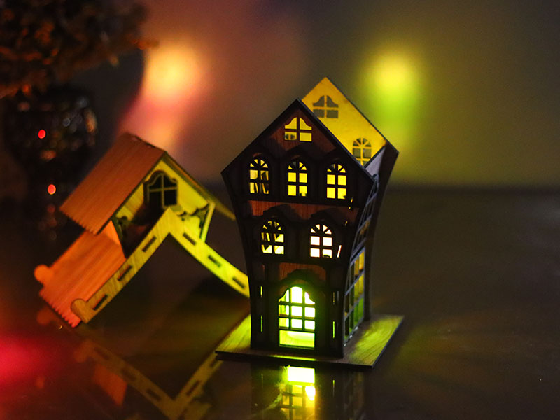 Laser Cut Tea Light Decorative House Model Kit