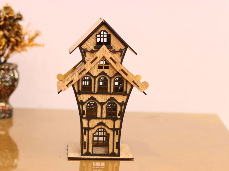 Laser Cut Tea Light Decorative House Model Kit