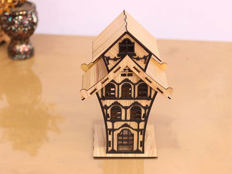 Laser Cut Tea Light Decorative House Model Kit