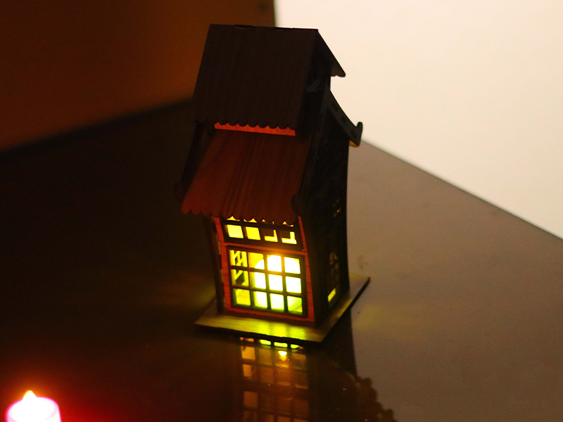 Laser Cut Tea Light Decorative House Model Kit